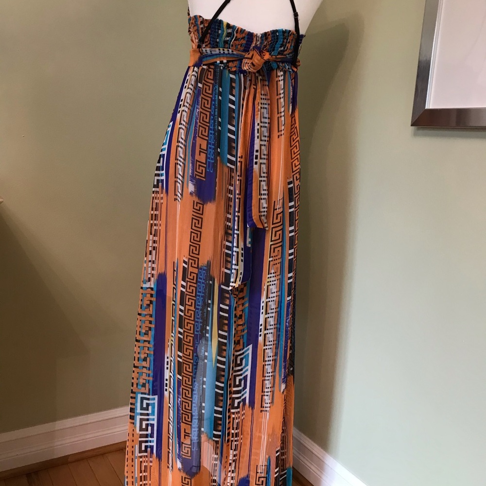 🌺Maxi Lined Opened Back Adorned Dress, Size M - Picture 11 of 14